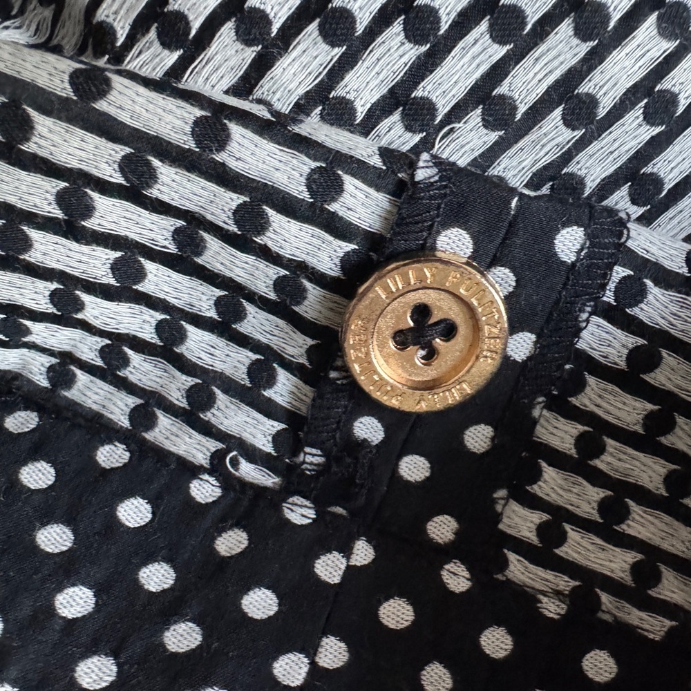 Lilly Pulitzer Black and White Polka Dot Mini Skirt - Picture 6 of 7